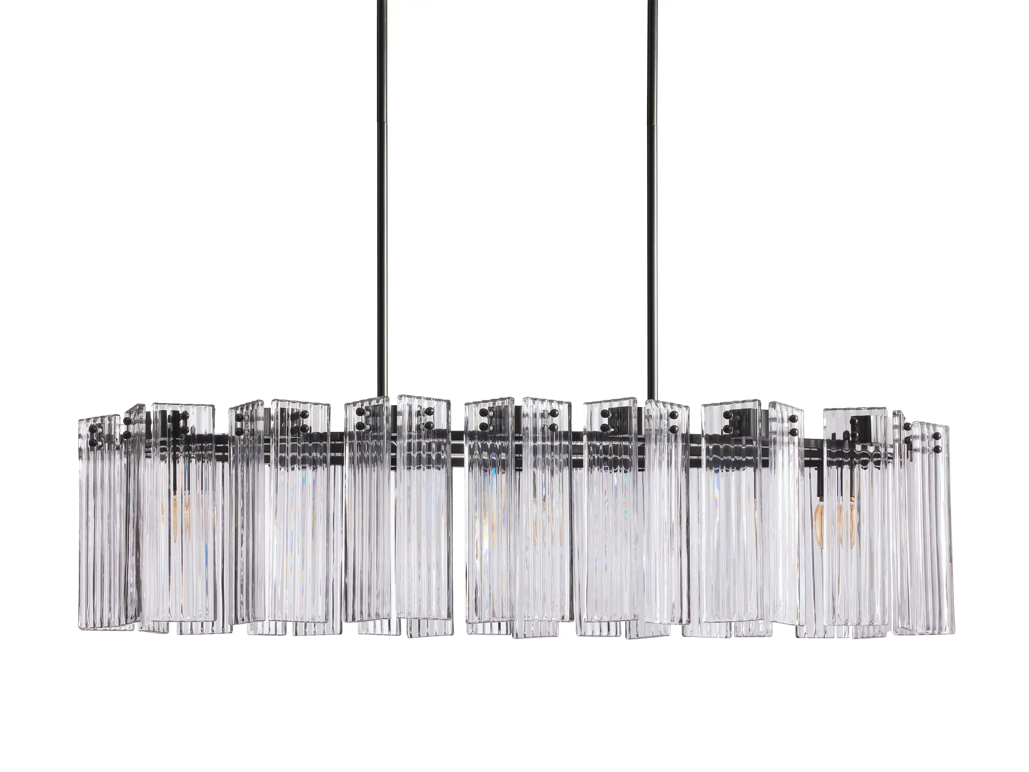 Delsie Oval Chandelier 51'' 63'' 72'' - Modern Crystal Ceiling Light Fixture for Dining Room, Living Room & Bedroom Lighting