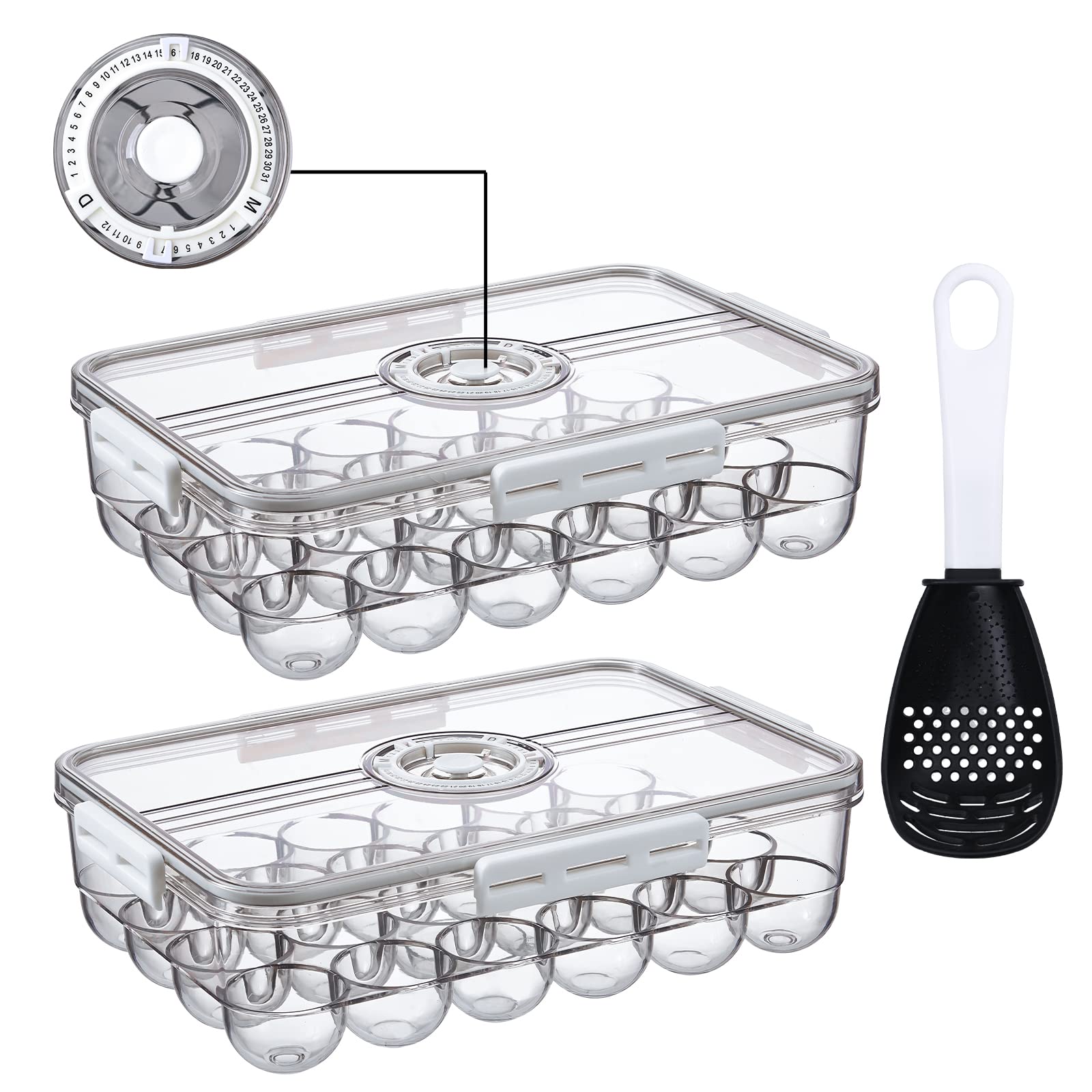 JMSWENJUAN 48-Capacity Clear Plastic Egg Holder for Refrigerator - 2-Layer Egg Storage Container with Lid for Freshness - Perfect for Kitchen Organization & Egg Protection