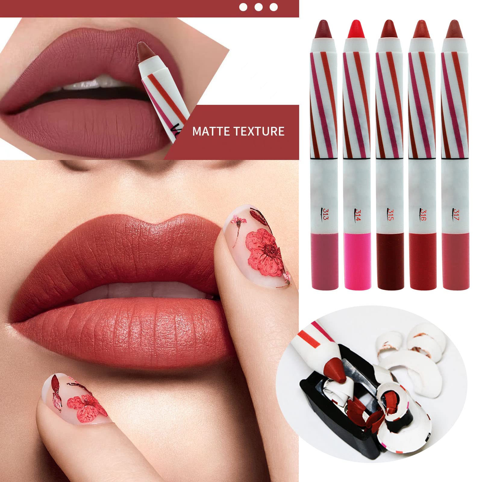 2-Piece Cheek Plumper & Velvet Silk Lip Gloss Set - Long Lasting Lip Liner Pencil & Lip Tint Makeup Kit for Beginners | Perfect for Date Night, Parties & Everyday Glam