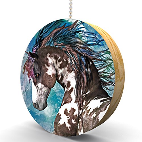 Horse Universe Solid Oak Wood Ceiling Fan Pull Chain - Elegant Hardwood Light Switch Cord for Home, Bedroom, and Farmhouse Decor