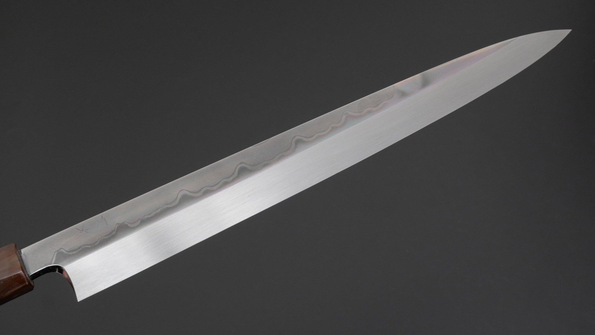 Premium Hitohira Togashi White #1 Sanbonsugi Mizu Honyaki Yanagiba 330mm Sushi Knife - Taihei Ebony Handle with Saya - Perfect for Sushi Chefs & Japanese Cuisine Preparation