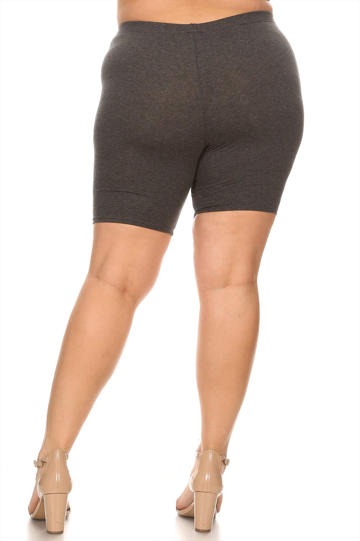 Plus Size High Waist Yoga Shorts for Women - Comfortable Workout Biker Pants - Made in USA - Perfect for Gym, Running & Home Exercises