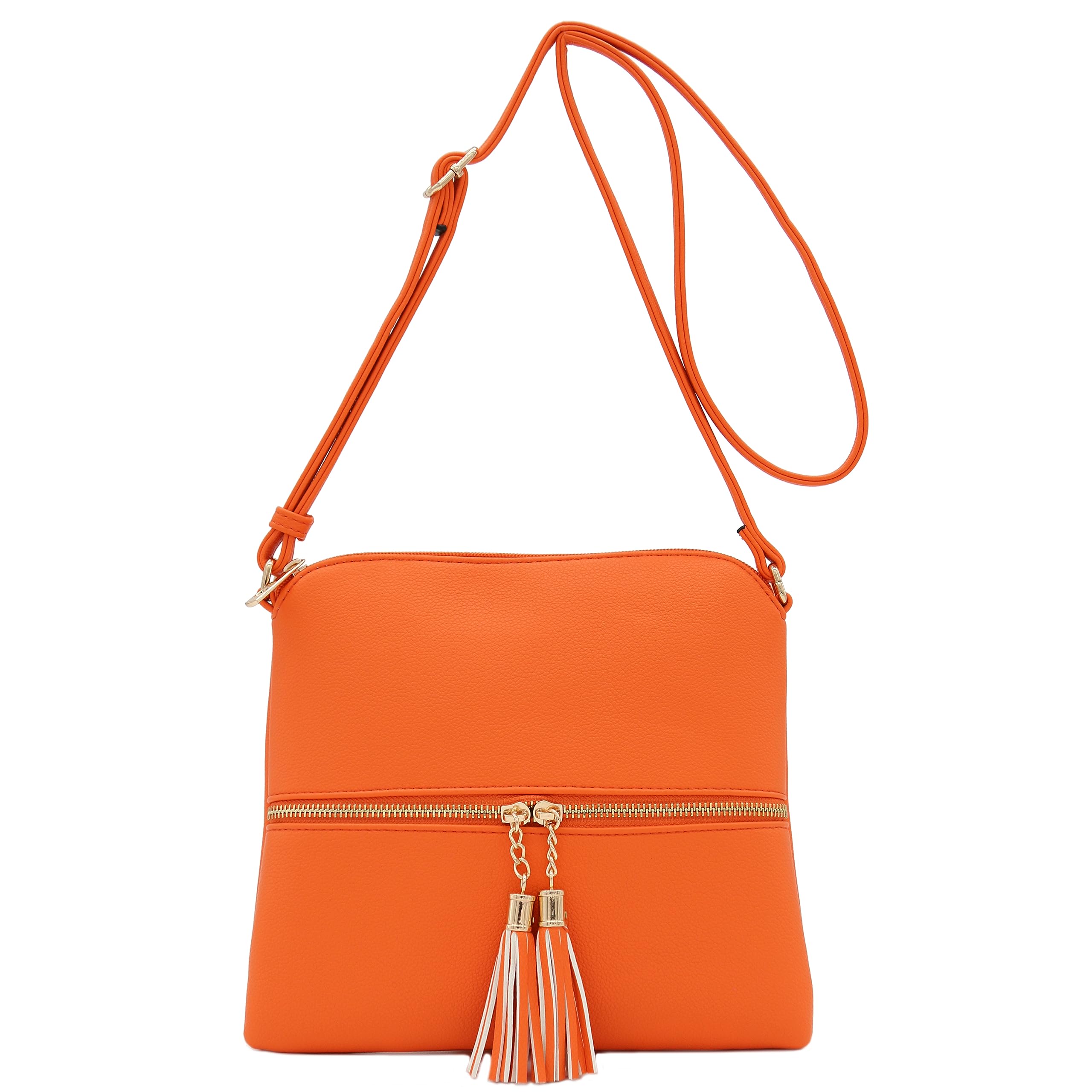 DELUXITY Lightweight Medium Crossbody Bag with Tassel - Stylish & Compact Shoulder Purse for Women - Perfect for Travel, Shopping & Everyday Use