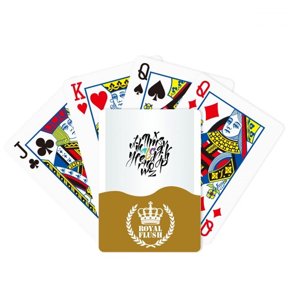 MCJS A to Z Alphabet Quote Style Royal Flush Poker Playing Cards - Fun Gift Set for Game Nights, Poker Parties & Casino Theme Events
