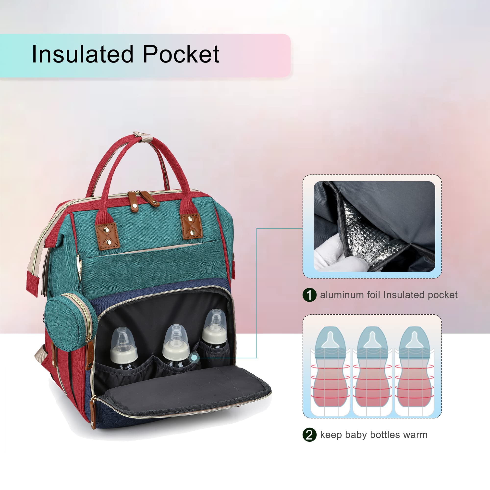 SALIFA 3-in-1 Diaper Backpack with Changing Station & Foldable Pad - Waterproof Baby Bag for Travel, Hospital & Daily Use - Perfect for Newborns & Toddlers