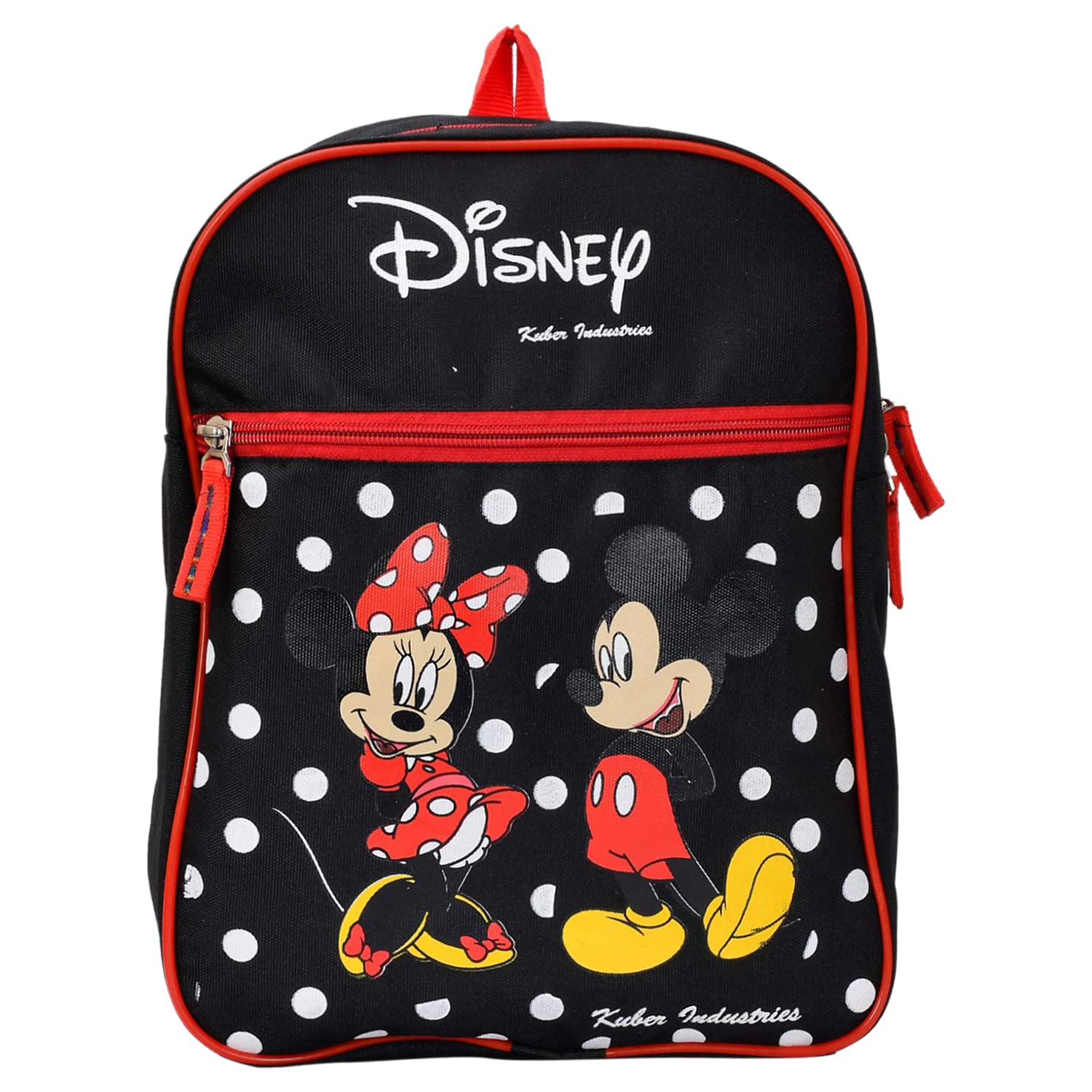 Disney Minnie & Mickey Mouse Printed Kids Backpack for School, Travel, Picnic - Lightweight Durable Bookbag for Boys & Girls - Perfect for Daycare, Outdoor Adventures & Family Trips (Black)