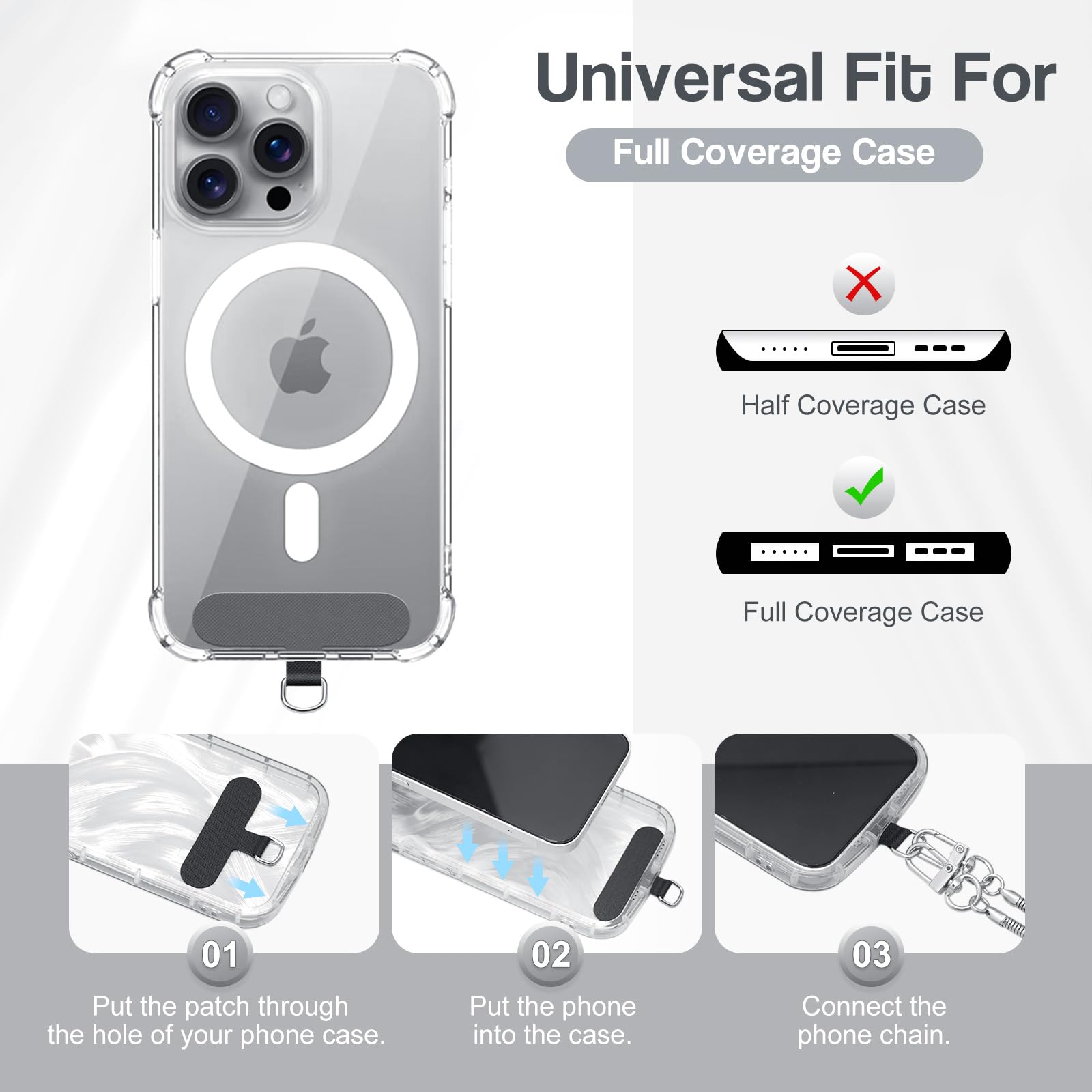 Universal Phone Lanyard with Wrist Strap - Compatible with Most Smartphones for Hands-Free Convenience