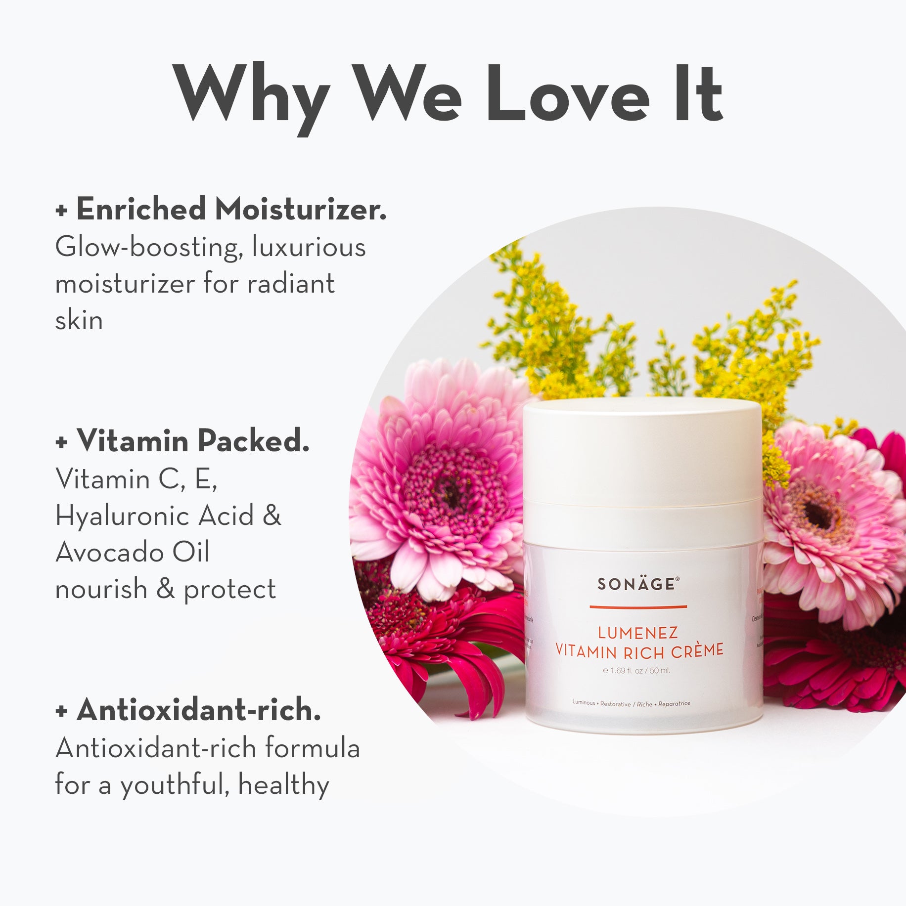 Lumenez Vitamin Rich Creme® - Hydrating Anti-Aging Face Moisturizer with Vitamin E & C for Glowing Skin | Day & Night Cream for Dry, Sensitive Skin | Perfect for Daily Skincare Routine & Travel Essentials