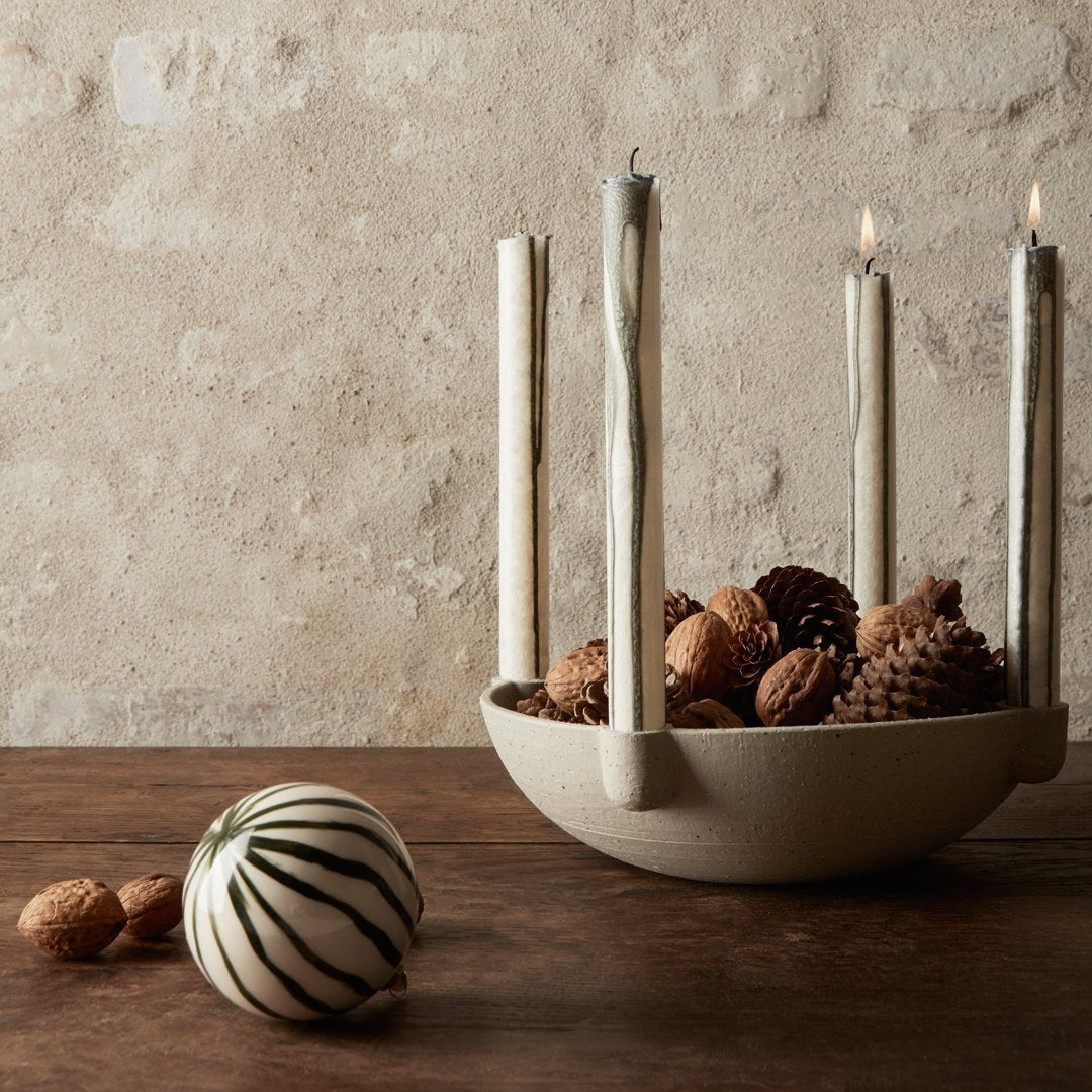 Ceramic Bowl Candle Holder - Decorative Home Decor for Dining Table, Wedding Centerpiece, and Relaxing Ambiance