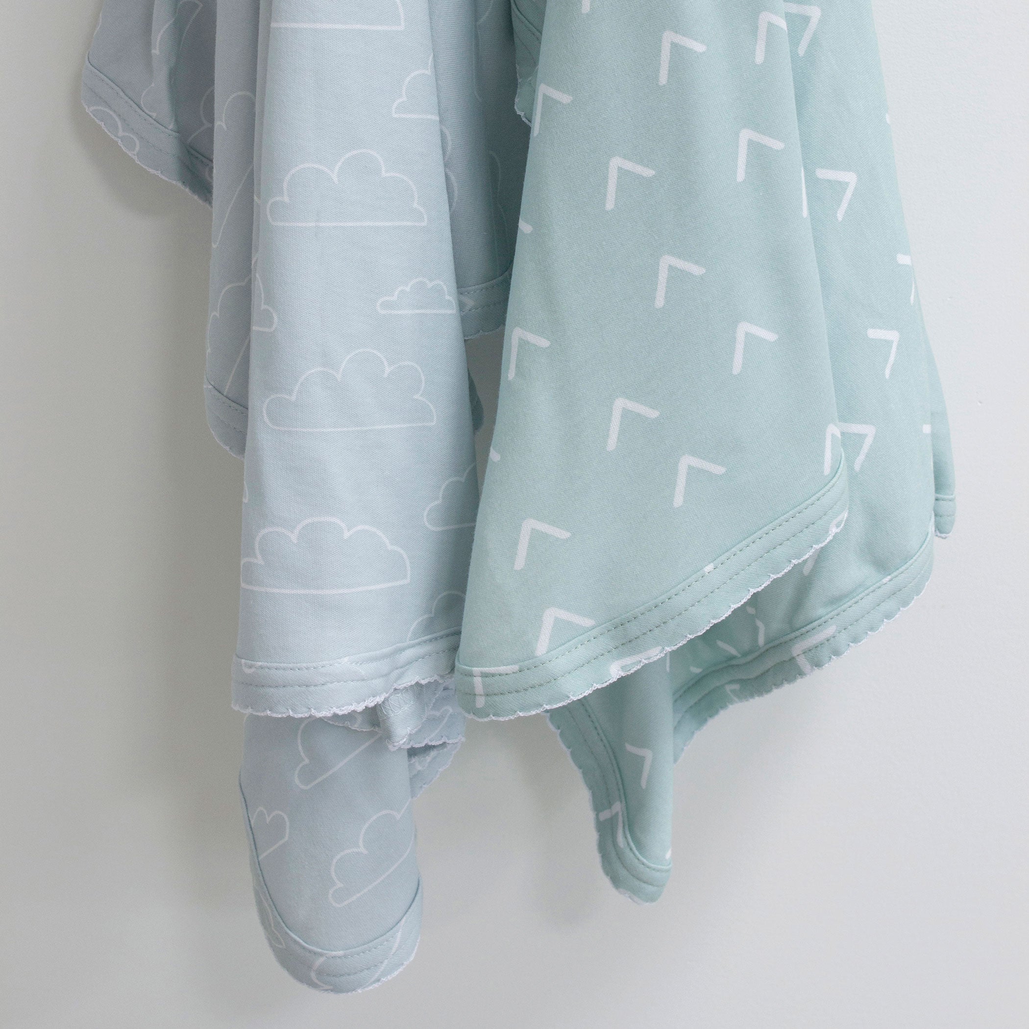 Nordic Style 2-Pack Jersey Wrap in Dusty Sky & Mint Colors - Soft & Comfortable for Home, Office, and Travel Use