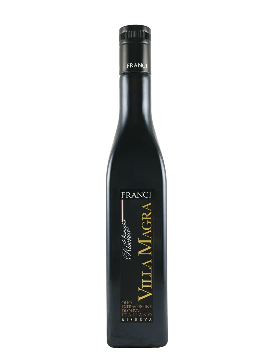 Frantoio Franci Villa Magra 2020 Harvest Extra Virgin Olive Oil - 0.5 Liter (16.9 oz) Cold Pressed, Unfiltered, Premium Italian EVOO - Perfect for Salad Dressing, Dipping Bread & Gourmet Cooking