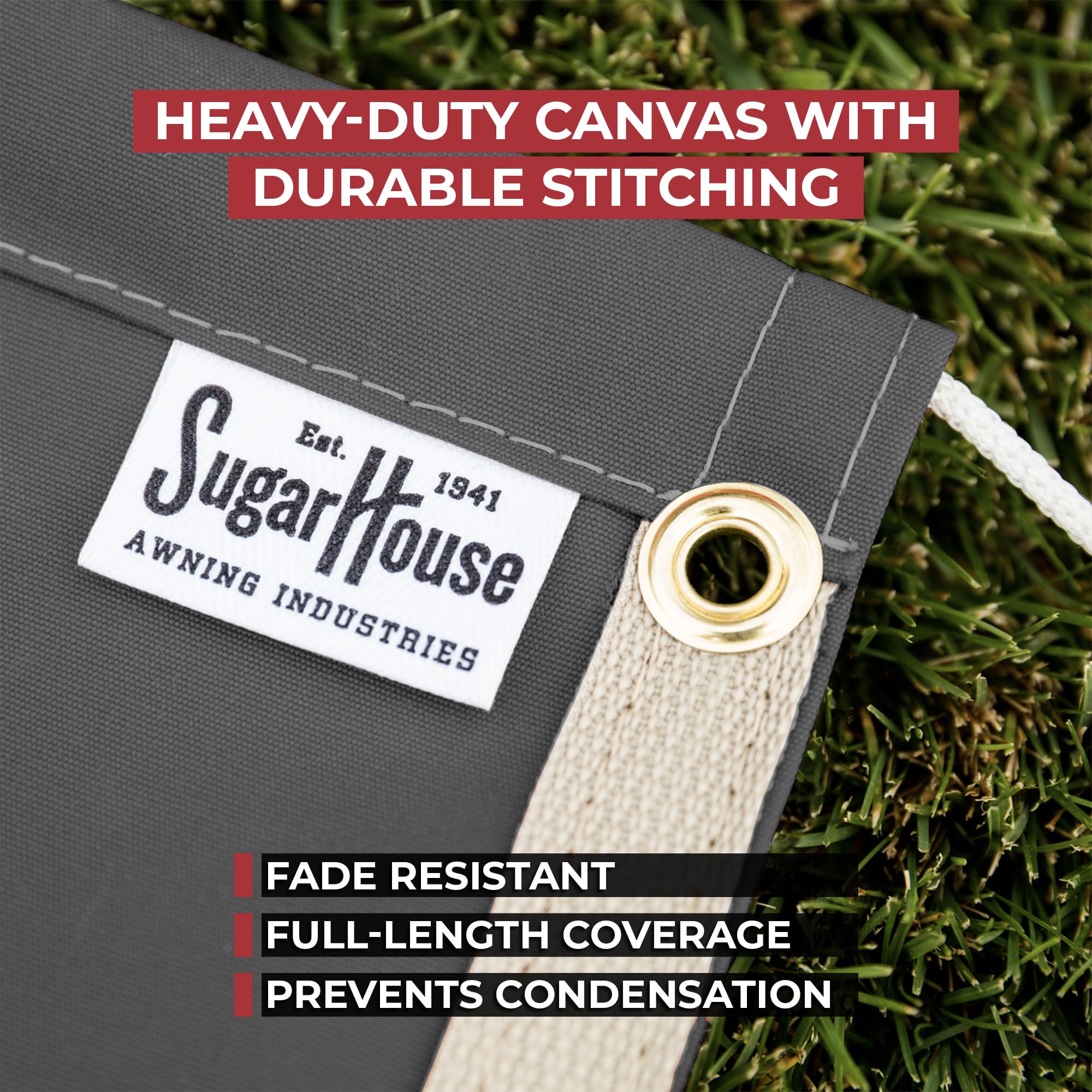 Premium Waterproof Outdoor Air Conditioner Cover - All-Weather Heavy Duty Canvas AC Protector (24x24x24 Inches, Charcoal Gray) - Made in USA with 20-Year Warranty - Perfect for Home, RV & Seasonal AC Unit Protection