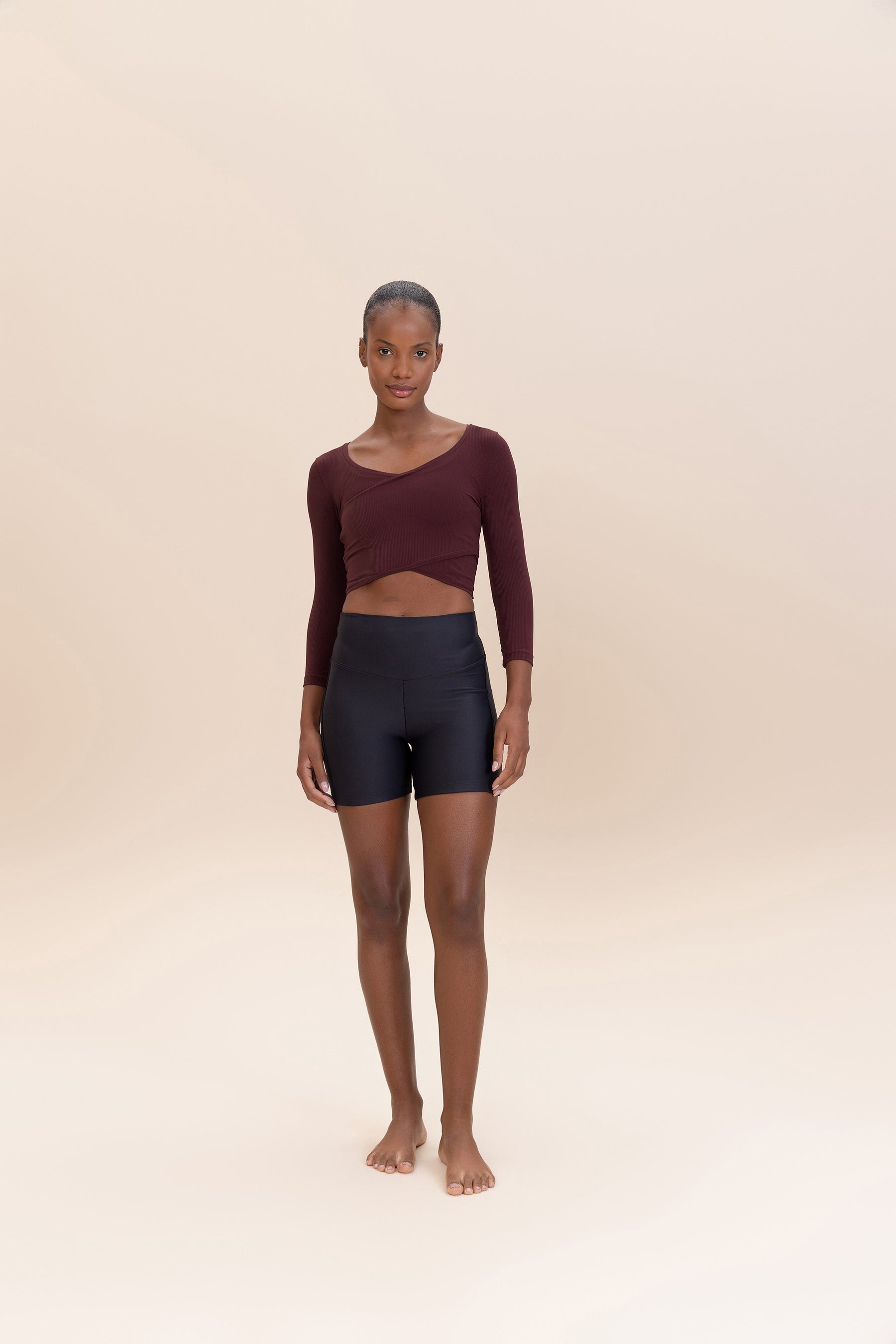 Stylish Ribbed Knit Wrap Top for Women - Soft & Comfortable Casual Wear - Perfect for Layering, Office, and Date Nights