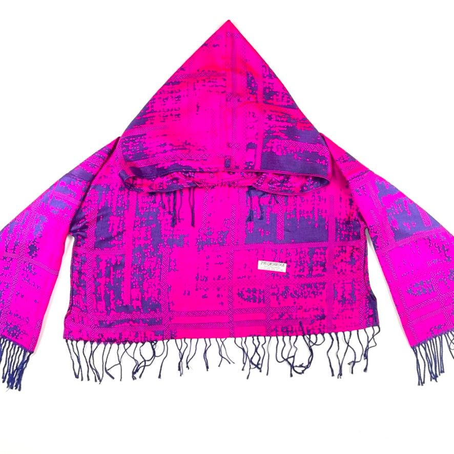 PASH LS CROP TOP Women's Long Sleeve Splatter Print Pink & Purple Shirt - Trendy Streetwear for Casual Outfits, Music Festivals & Night Out