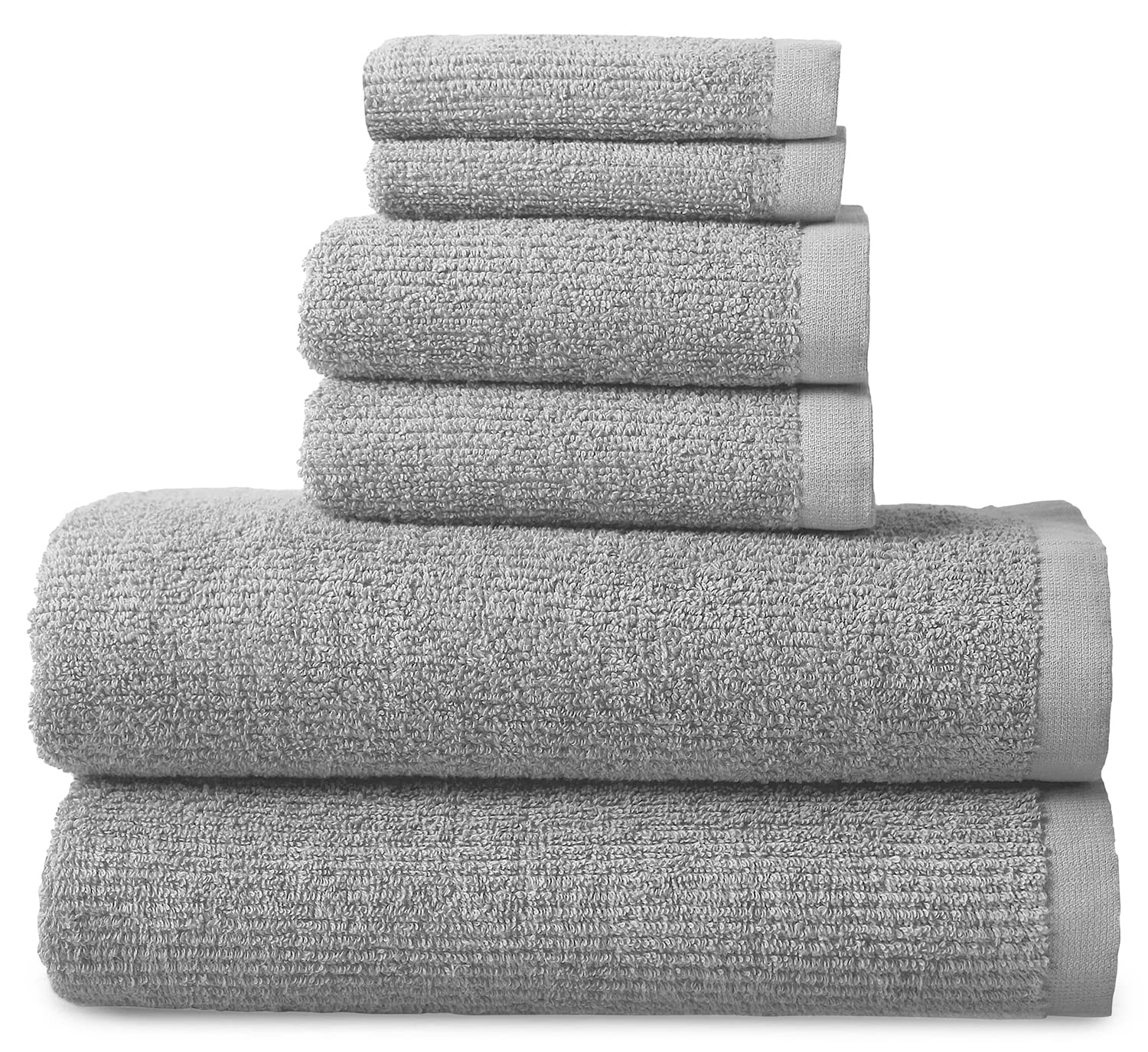 Premium 100% Cotton Quick Dry Bath Towel Set - Ultra Absorbent & Durable (6-Piece, Charcoal Grey) | Soft & Fluffy for Gym, Beach, Spa & Hotels | Luxury Bathroom Essentials for Home & Travel | Perfect for Post-Shower Comfort, Beach Trips, Poolside Lounging & Spa Relaxation | Great Gift for Yoga Lovers & Self-Care Enthusiasts | Ideal for Daily Use, Guest Towels, Home Spa Days & Travel Essentials | Best for Bathroom Decor, Vacation Packing, Fitness Centers & Luxury Hotel Experience