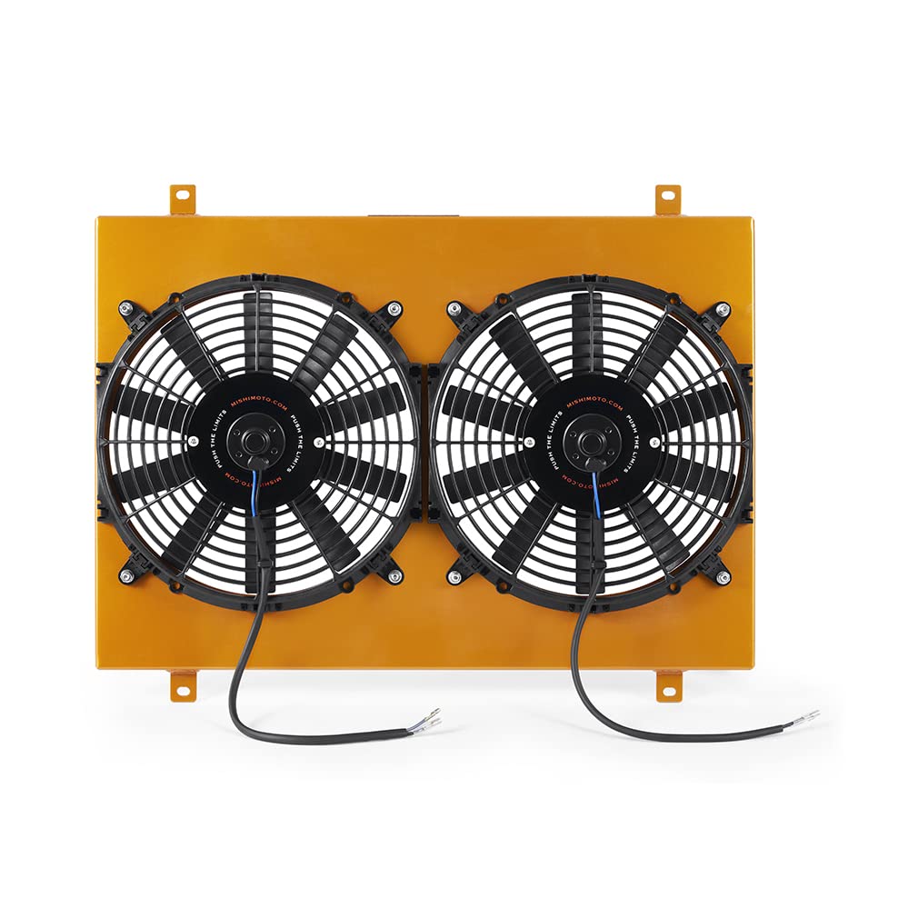 Mishimoto Performance Aluminum Radiator Fan Shroud Kit for 1979-1993 Ford Mustang - Gold Finish | High-Cooling Efficiency Upgrade for Street Racing & Classic Car Restoration