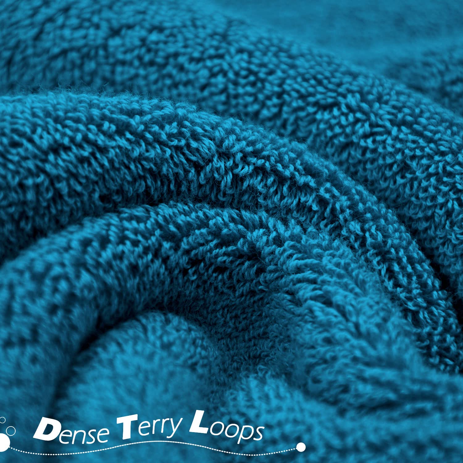 Premium Cotton Hand Towels for Bathroom & Kitchen - 2 Pack Soft Absorbent Peacock Blue Towels, 13x28 Inches - Ideal for Guest Bath, Spa, Gym & Everyday Use
