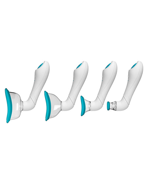 Bloom Intimate Body Pump - Rechargeable Silicone Vibrating Pump for Enhanced Pleasure - Sky Blue & White - Perfect for Couples & Solo Play