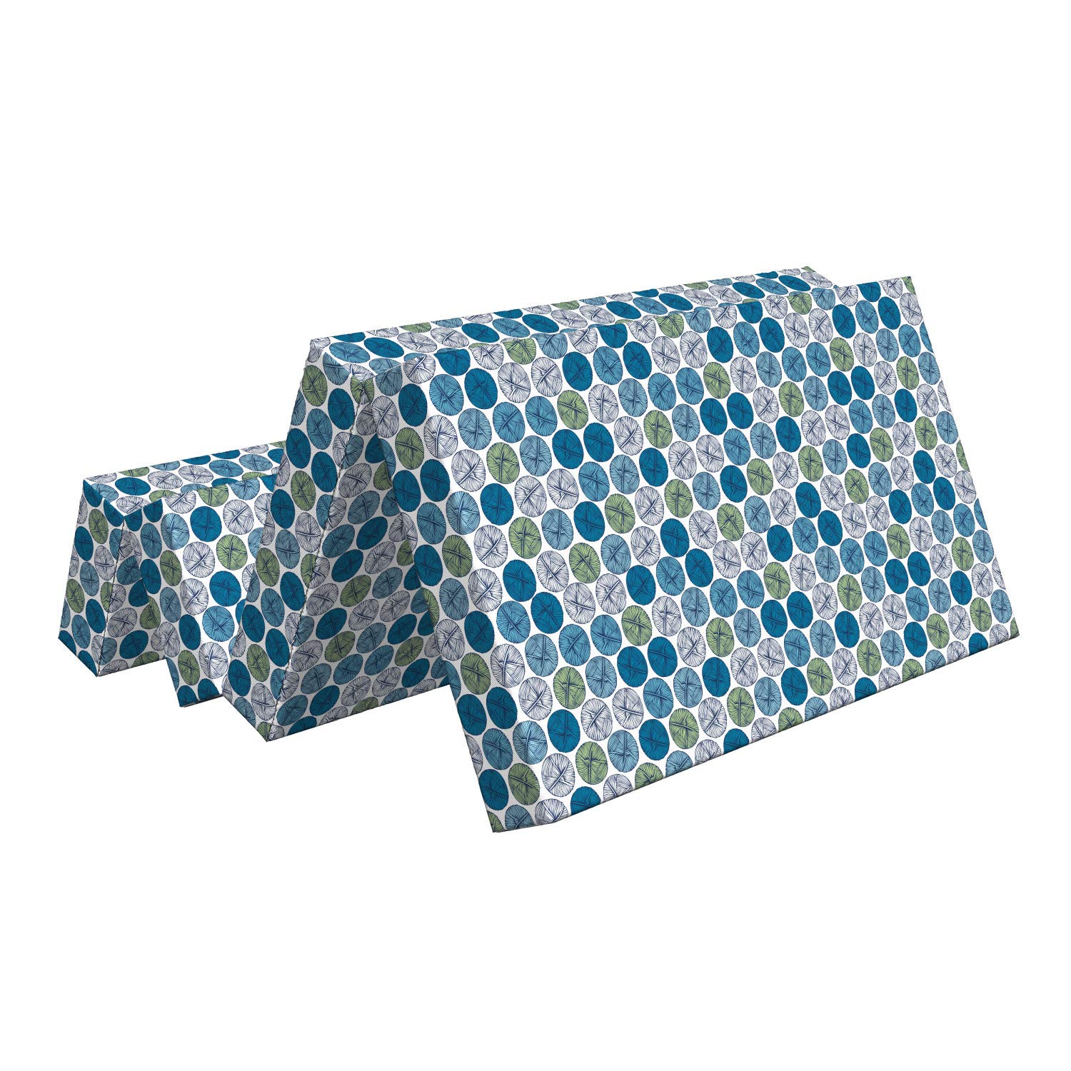 Ambesonne Foldable Mattress for Hobby & Craft Lovers - Knitting Themed Yarn Balls Design - 78.7 x 47.2 Inches - Blue Green - Perfect for Guest Beds, Dorm Rooms & Craft Spaces