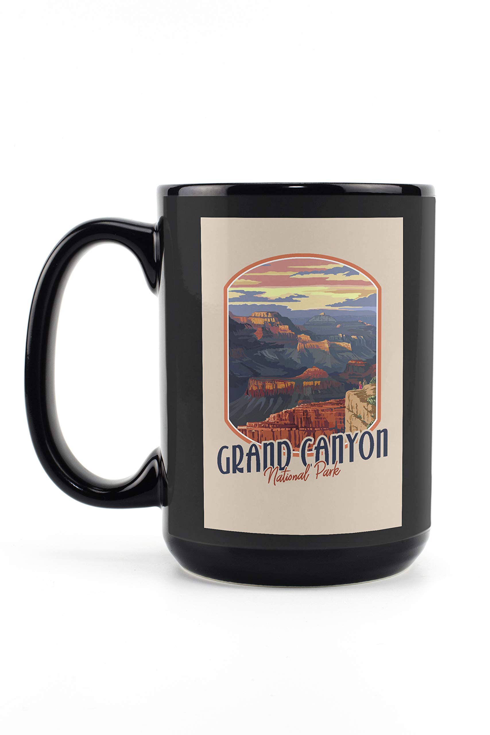 Grand Canyon National Park Mather Point Contour 15oz Black Ceramic Coffee Mug & Tea Cup - Dishwasher & Microwave Safe - Perfect for Camping, Office & Home Use