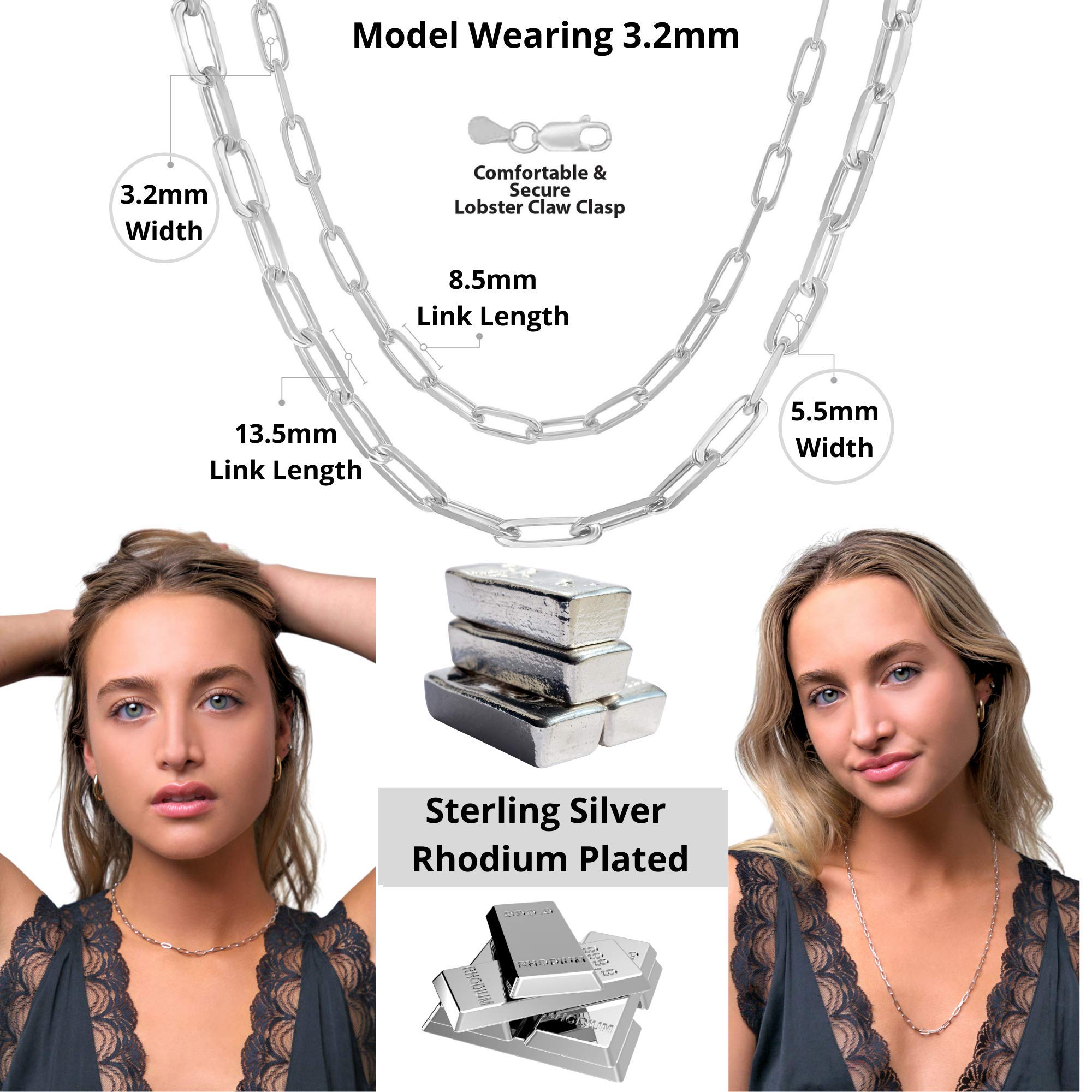 Beaux Bijoux Paperclip Chain Necklace for Women - 14k Gold Plated Sterling Silver Trendy Layering Necklace | Adjustable Width & Length | Italian Crafted Fine Jewelry | Perfect for Everyday Wear, Office & Special Occasions