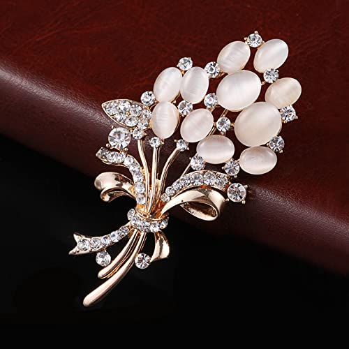 SANNIDI® Stylish Alloy & Diamond Saree Brooch Pin for Women & Girls - Elegant Pearl Safety Pin for Saree Accessories - Perfect for Weddings, Parties & Festive Occasions