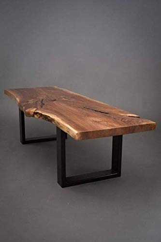 Live Edge Coffee Table - Handcrafted Solid Wood Rustic Modern Dining Table for Living Room, Lounge & Office - Perfect for Farmhouse, Industrial & Mid-Century Decor