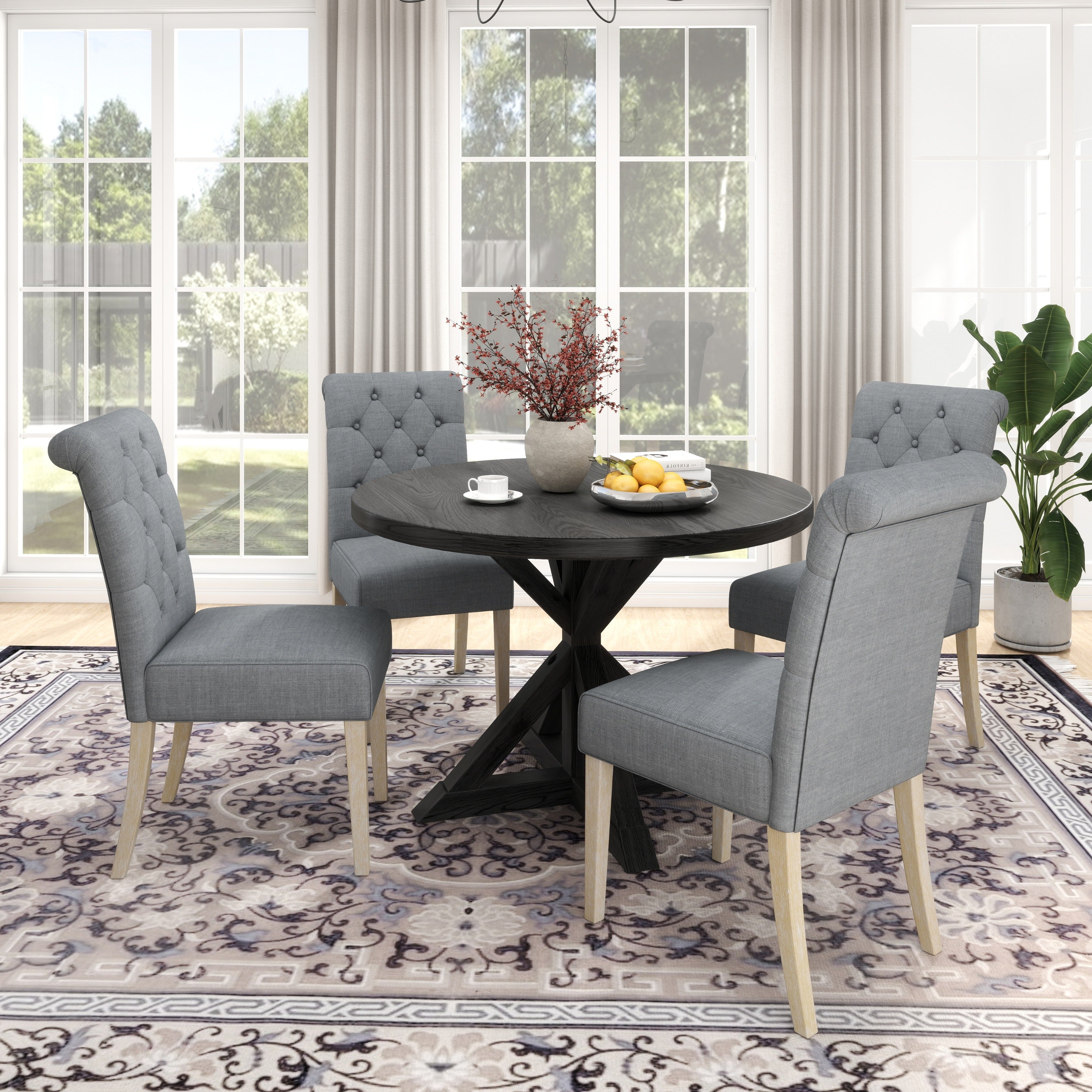 Roundhill Furniture Banff 5-Piece Dining Set - 42