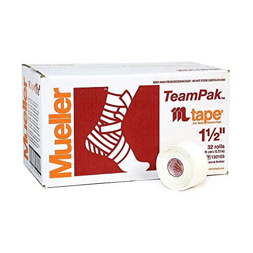 Mueller Sports Medicine 130105 Mtape Athletic Tape - White, 32 Pack - Premium Sports Tape for Injury Prevention & Support - Ideal for Running, Basketball, Gym & Physical Therapy