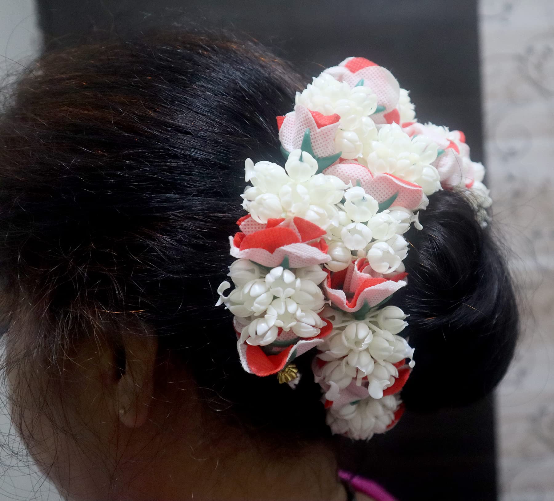 Anagha Long Flower Hair Accessories for Bun Making - Bridal Gajra/Veni Hair Jewelry for Women - Perfect for Weddings, Parties & Special Occasions