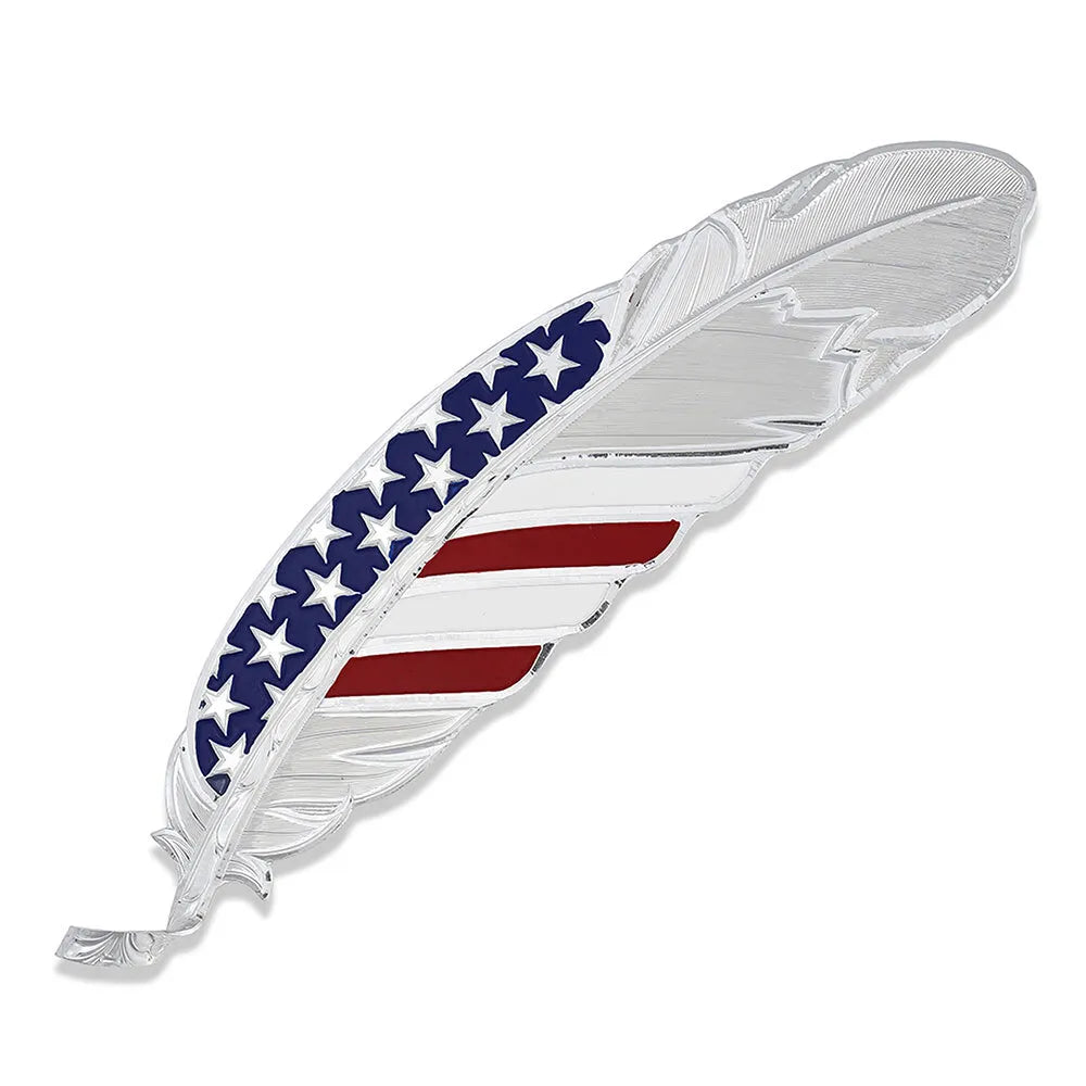 Patriotic USA Flag Hat with Feather - Stylish American Pride Accessory for 4th of July, Sports Events & Outdoor Activities