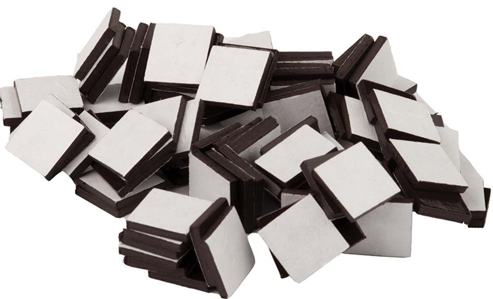 50 Pack 3/4 Inch Adhesive Magnetic Squares - Strong Sticky Magnets for DIY Crafts, Whiteboards, Refrigerator Organization & Home Office Use