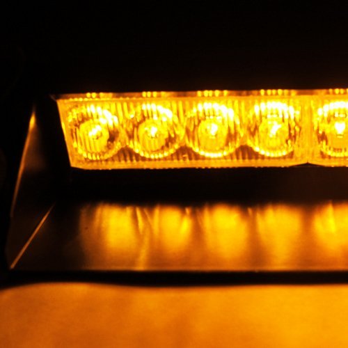 8 LED Amber Emergency Strobe Light Bar for Car, Boat, Truck Dashboard & Visor - Waterproof Vehicle Safety Warning Lights for Roadside Emergencies, Off-Road Adventures & Night Driving