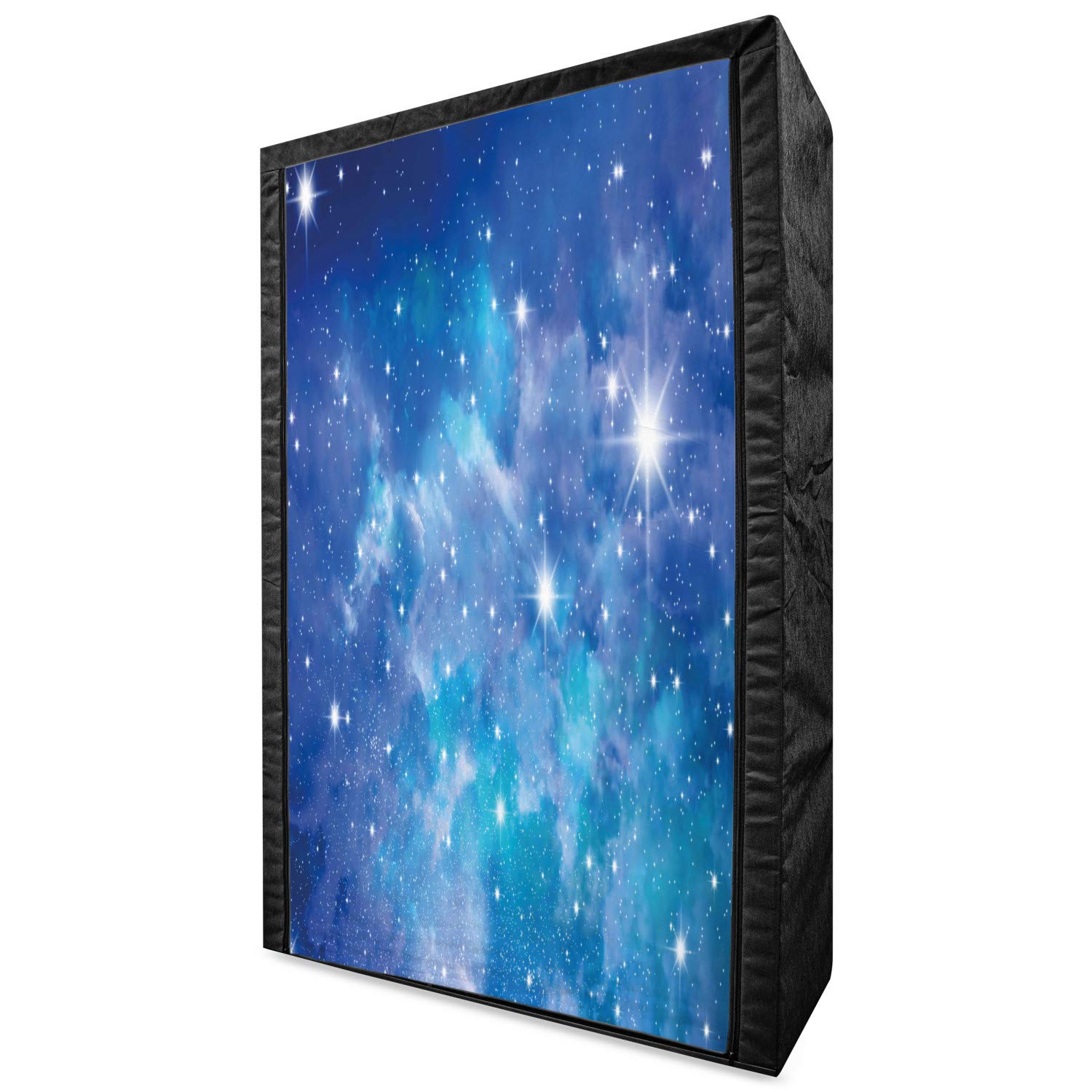 Ambesonne Space-Themed Portable Fabric Wardrobe - Vibrant Star Clusters & Constellation Design - 42.5