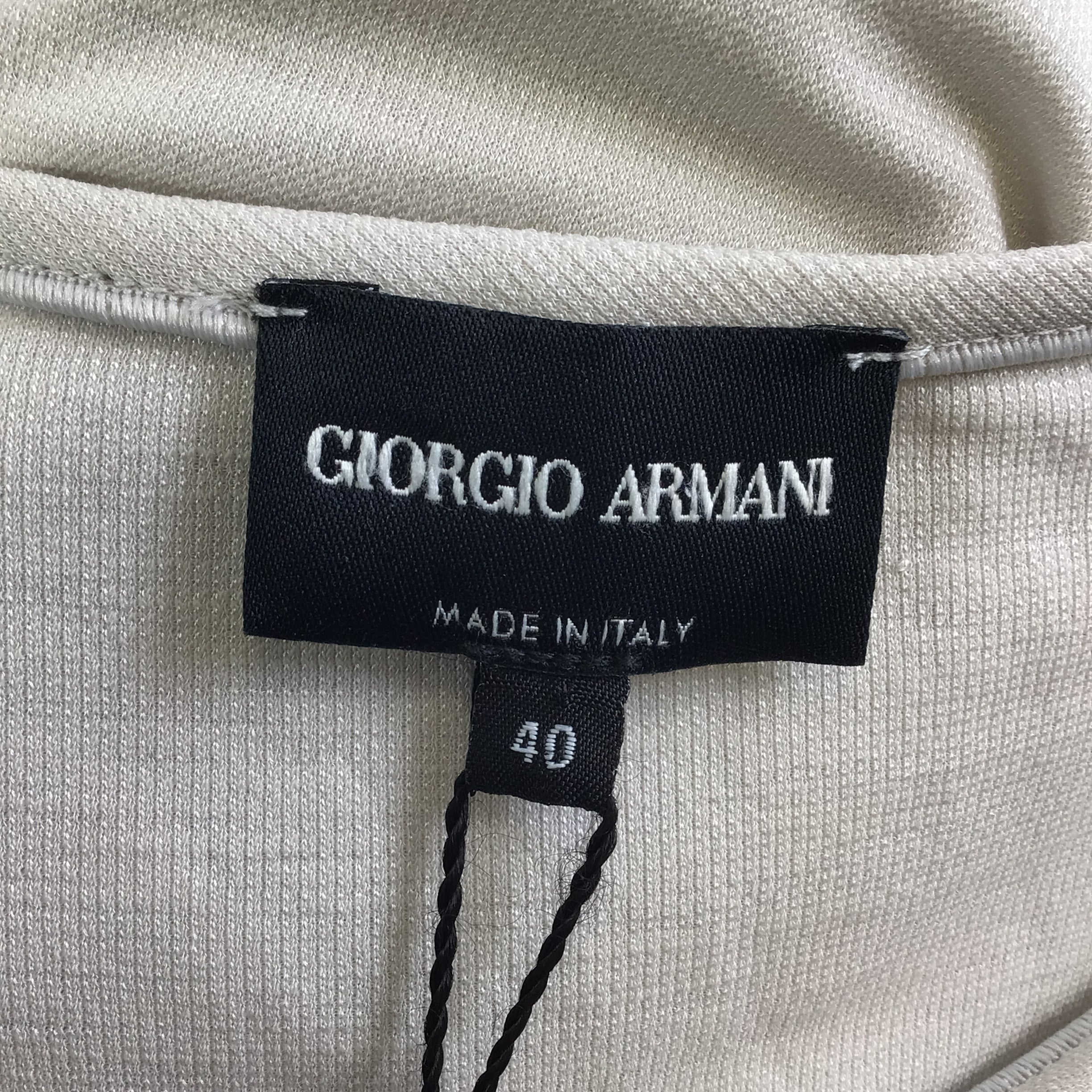 Giorgio Armani Women's Ecru Wool & Silk Blend Long Sleeve Top for Work, Office & Special Occasions