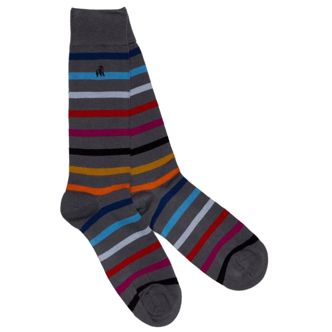 Premium Grey Small Stripe Bamboo Socks with Comfort Cuff - Soft Breathable Bamboo Fiber Socks for Men & Women - Perfect for Daily Wear, Yoga, and Relaxation at Home