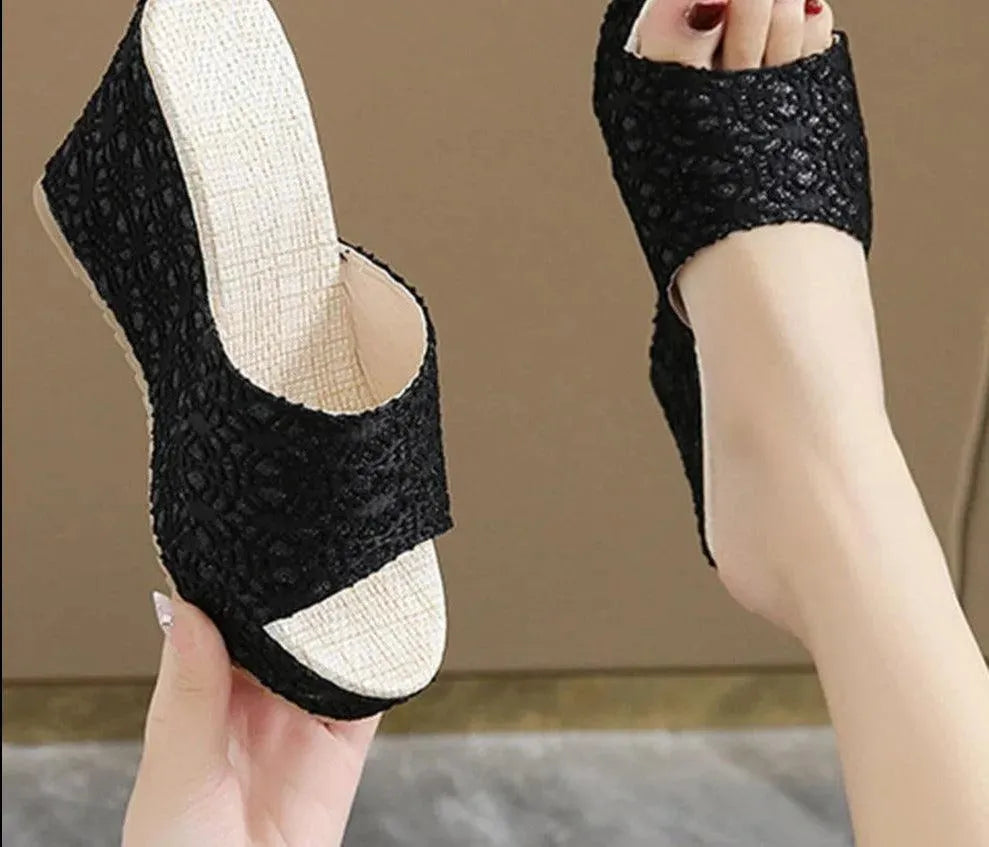 Trendy Printed Wedge Heels for Women - Comfortable & Fashionable Summer Sandals - Perfect for Beach, Parties & Casual Outings