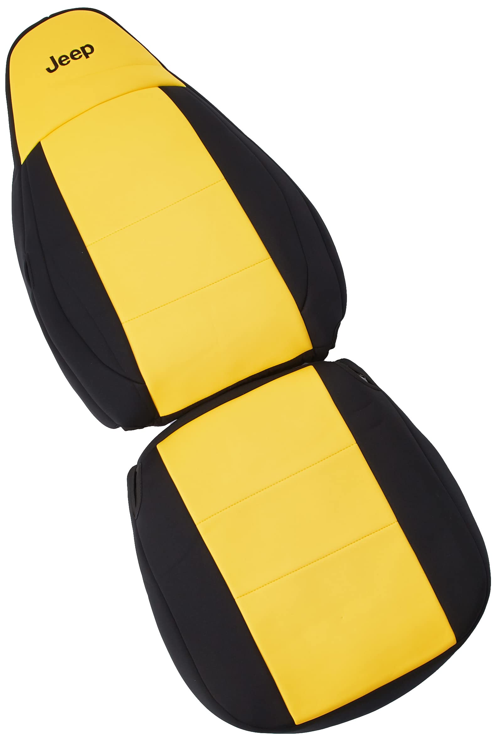 Coverking Custom Fit Neoprene Seat Cover for Jeep Wrangler YJ 2-Door - Black/Yellow | Waterproof & Durable Protection for Off-Road Adventures
