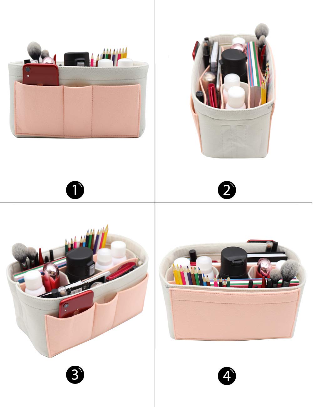 LEXSION Felt Insert Bag Organizer - Purse Organizer for Handbags, Fits Louis Vuitton Speedy & Neverfull - Perfect for Travel, Work & Daily Organization