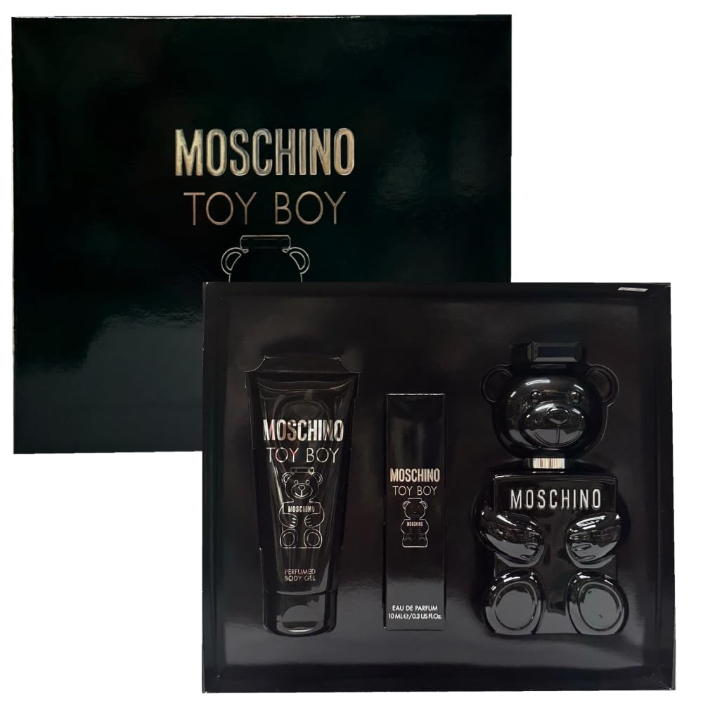 Moschino Toy Boy Eau de Parfum Gift Set - 3 Piece Fragrance Collection for Men, Long-Lasting Luxury Cologne - Perfect for Gifts, Date Nights & Special Occasions