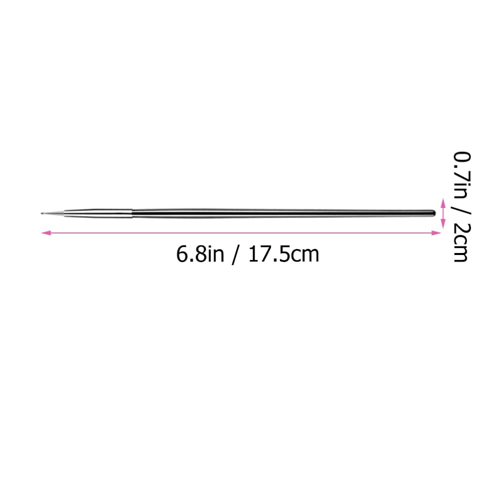 Professional Nail Art Brush Set - Round Acrylic Nail Brush & Painting Pen for 3D Nail Design, Perfect for Salon & Home Manicure, Portable Nail Tools for DIY Nail Art, Includes Plastic Eyeliner Brush (Great for Beginners & Professionals) - Ideal for Gel Polish, Acrylic Nails & Nail Extension Application