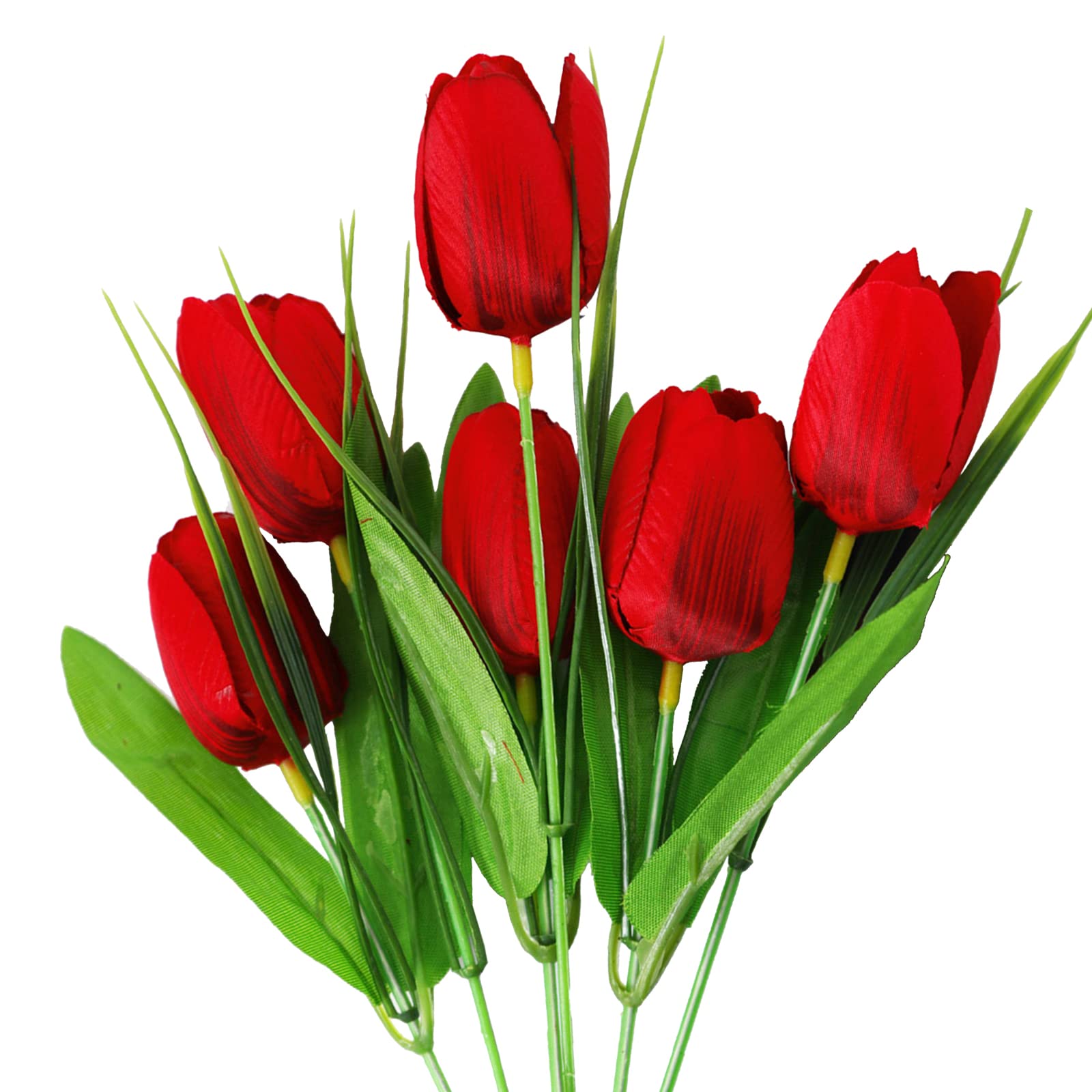 XINdream 6-Pack 36 Heads Artificial Tulip Flowers, 12 Fake Tulips Vivid Silk Faux Tulips for DIY Wedding Bouquets, Centerpieces, Home Decor, Party Decorations – Perfect for Indoor Wedding, Spring Decor, and Table Arrangements