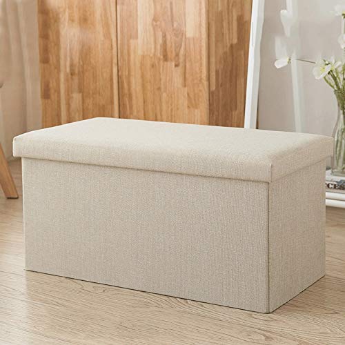Multipurpose Storage Box Stool - Foldable Footrest Ottoman with Lid for Clothes, Shoes, Toys & Magazines - Home Organizer & Living Room Decor (49 x 31 x 31 cm) - Perfect for Small Spaces, Bedroom Storage & Kids Playroom Organization