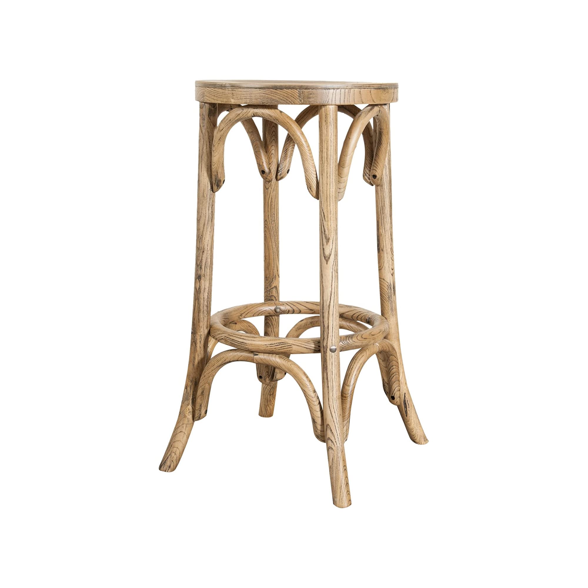 Thonet Wooden Kitchen Stool 41 x 75 x 41 cm - Solid Ash Wood High Stool Made in Italy - Perfect for Kitchen, Bar & Dining Room