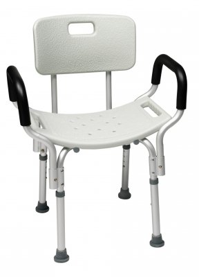 Lumex Platinum Collection Bath Seat with Backrest & Arms - Heavy Duty Shower Chair for Adults & Elderly, 350 lb Weight Capacity, Non-Slip Feet (Pack of 3) - Ideal for Bathroom Safety, Assisted Living & Post-Surgery Recovery