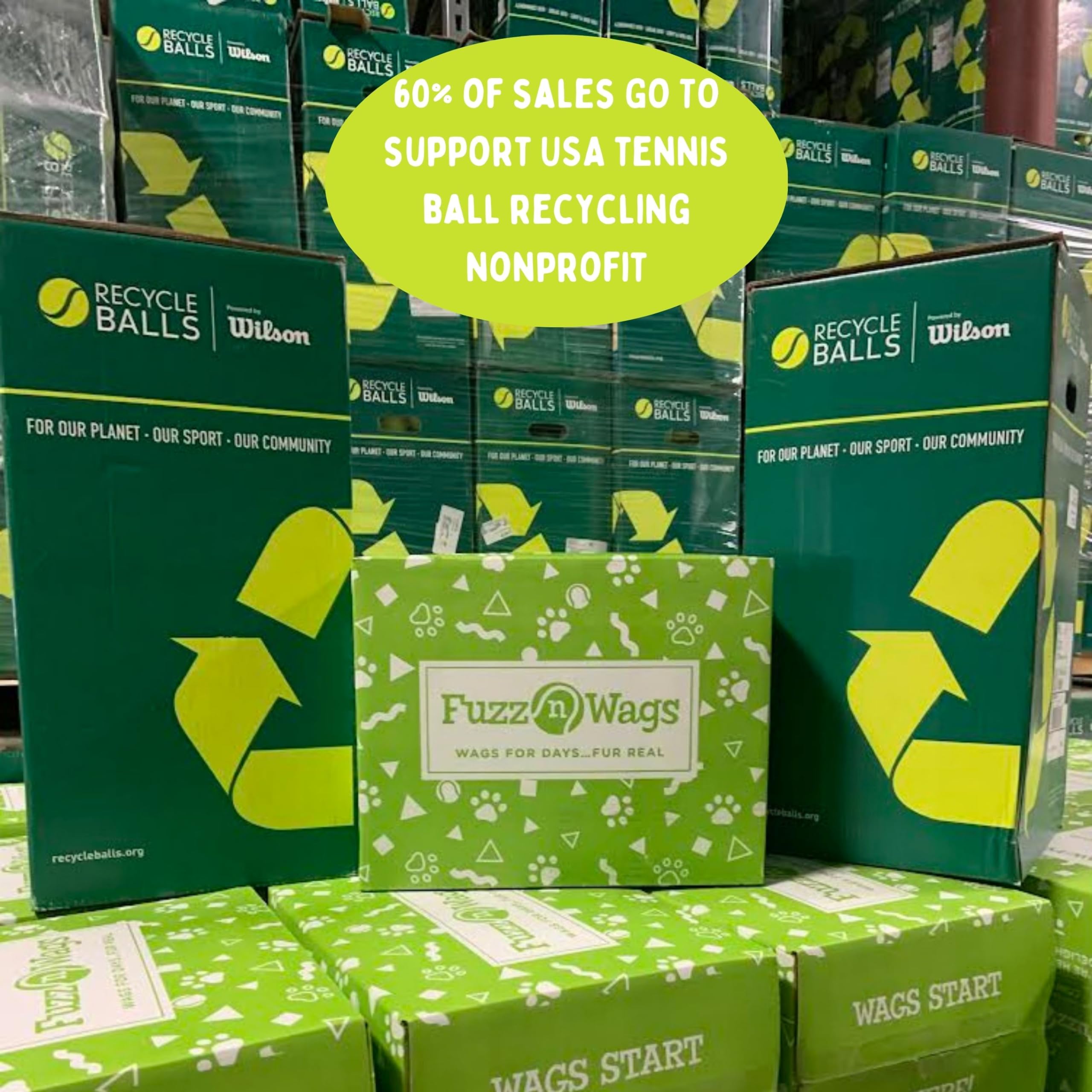 **100 Used Tennis Balls for Dogs - Bulk Recycled Dog Tennis Balls | Supports USA Tennis Ball Recycling NonProfit | Perfect for Fetch, Training & Playtime**