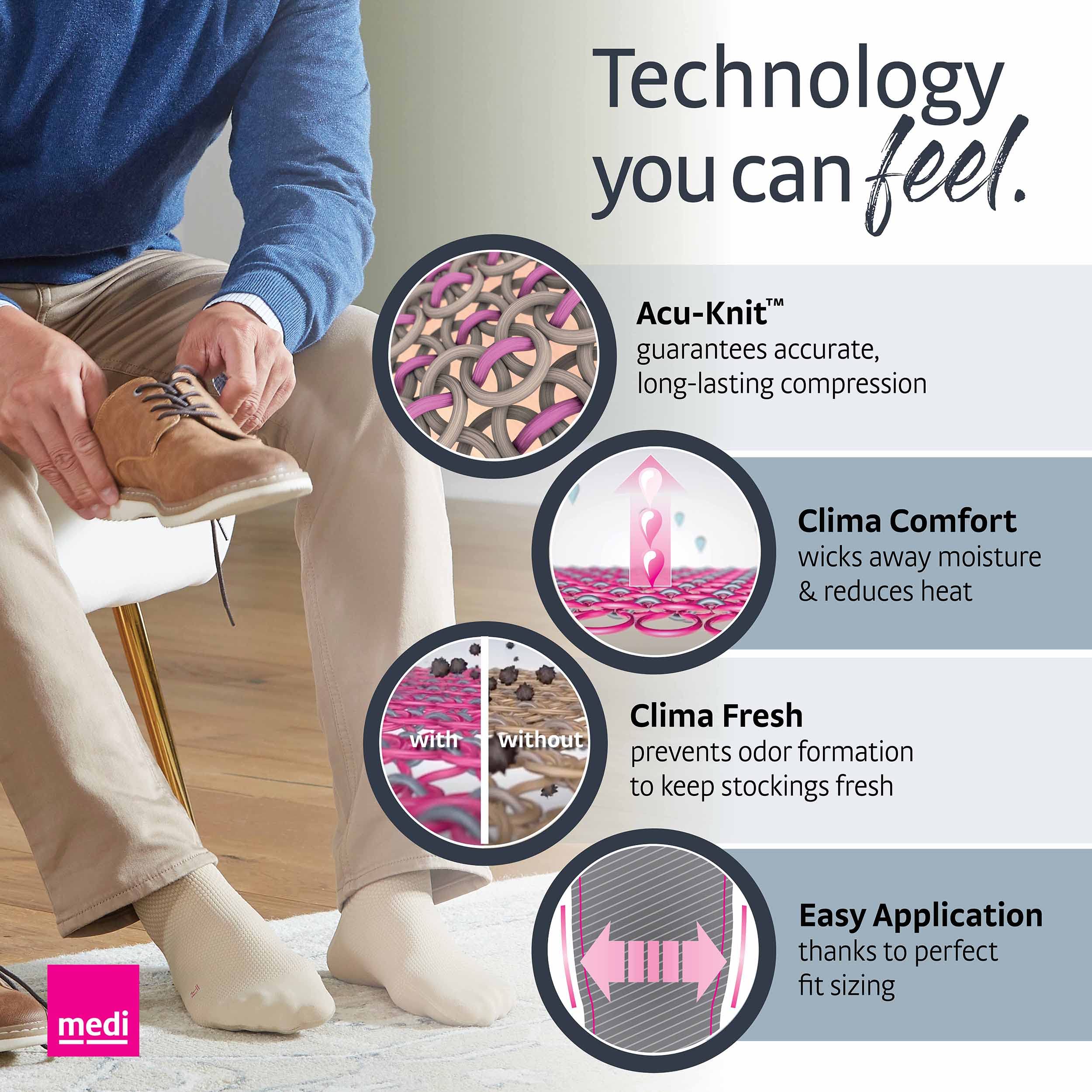 Mediven for Men Classic 20-30 mmHg Compression Socks - Calf High Support Stockings for Improved Leg Circulation & Swelling Relief - Ideal for Travel, Work & Varicose Vein Support