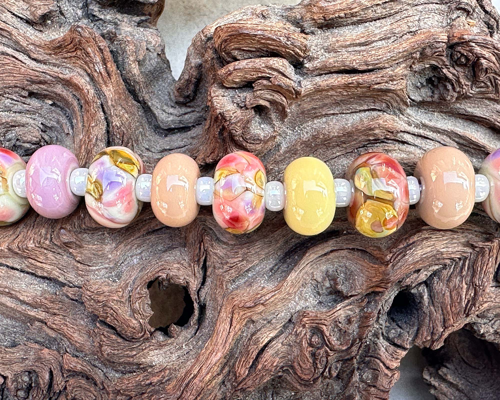 Vibrant Spring Lampwork Beads Mix - Handmade Glass Beads for Jewelry Making, DIY Crafts & Scrapbooking - Perfect for Necklaces, Bracelets and Home Decor