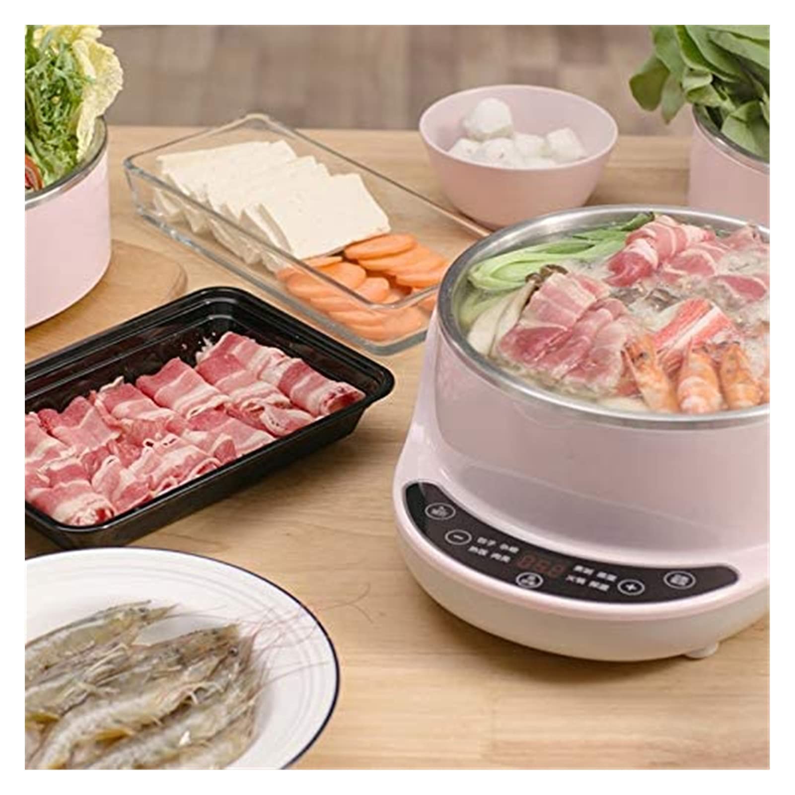 HHWKSJ 4L Electric Hot Pot - Multi-Function Mini Cooker for Noodles, Soup, Porridge, Eggs & Ramen | Keep Warm Function | Overheat & Boil-Dry Protection | Perfect for Dorm, Office, Camping & Small Kitchen Cooking