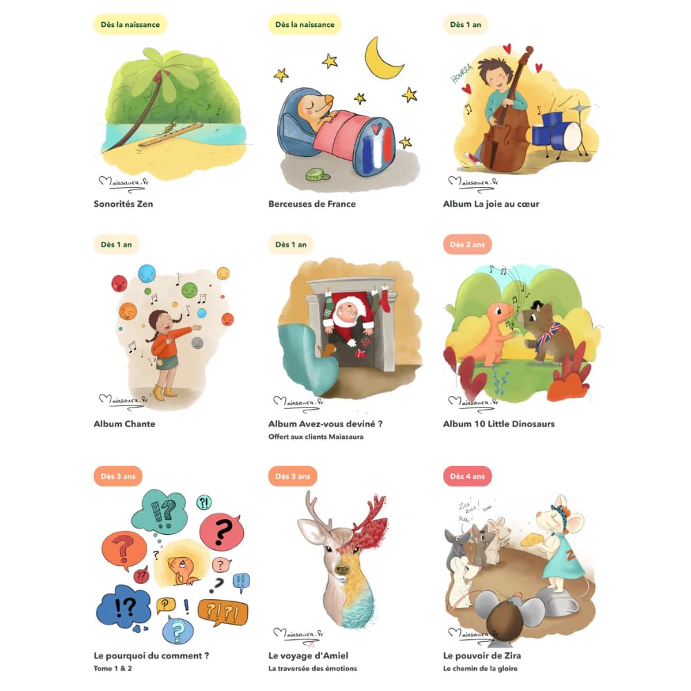 MAIASAURA | Interactive Storytelling & Music Box for Kids Ages 0-8 | 200+ Included Songs, Lullabies & Stories | Blue Green | Perfect for Bedtime, Playtime & Learning